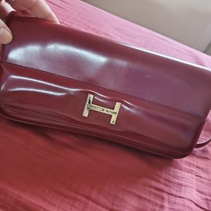 Tommy Hilfiger purse bag baguette red silver